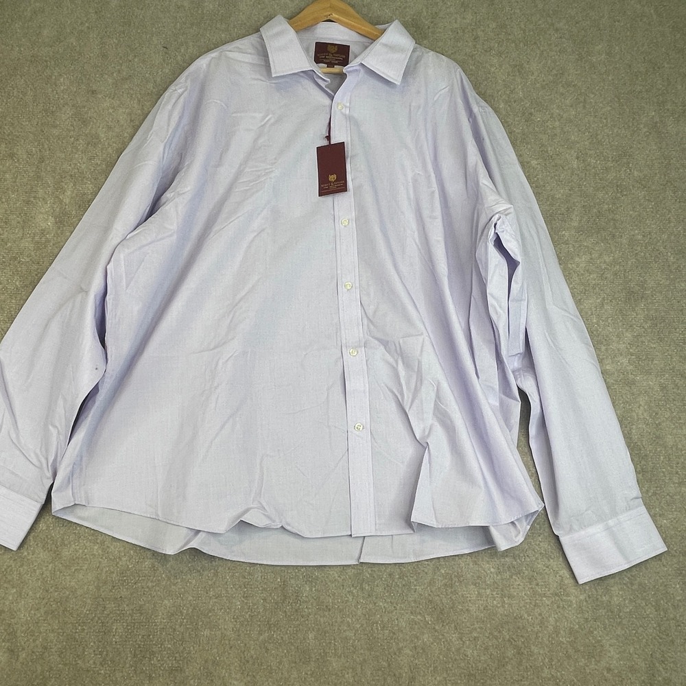 Scott & Taylor London Men's Dress‎ Shirt Long Sleeve Easy Care Purple Size 20/51